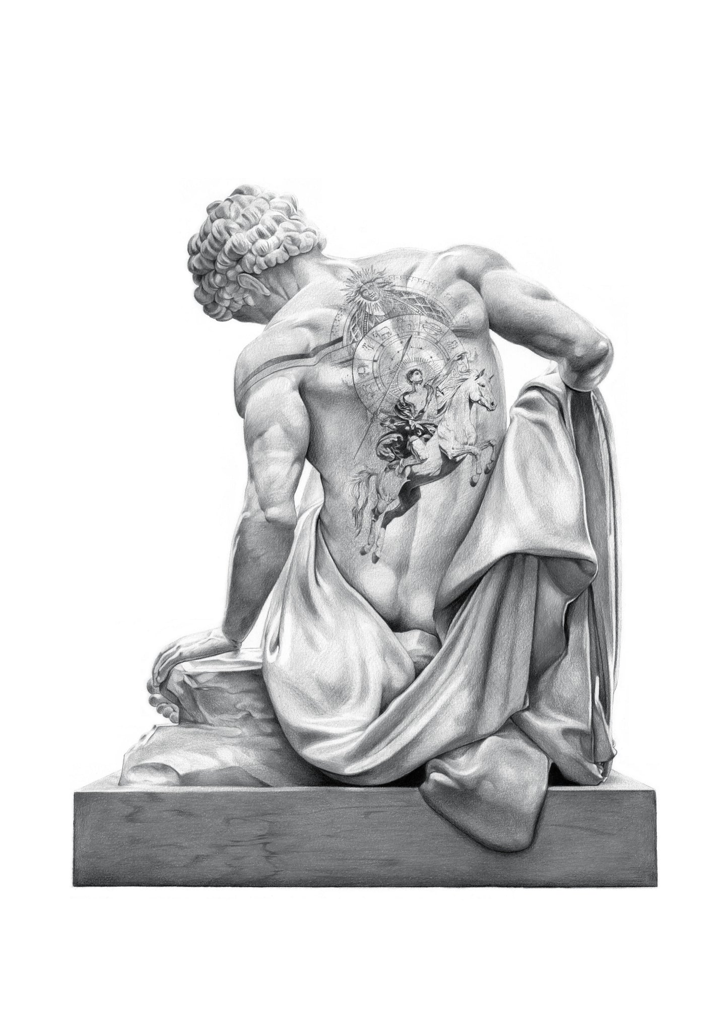 Codex of Endurance – Geometric Realism Tattoo Print